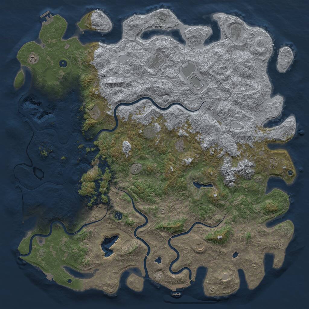 Rust Map: Procedural Map, Size: 6000, Seed: 81702713, 17 Monuments