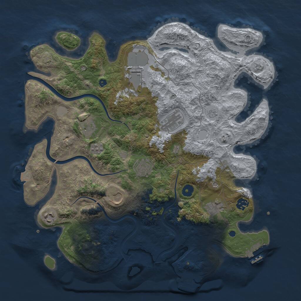 Rust Map: Procedural Map, Size: 3850, Seed: 10035793, 15 Monuments