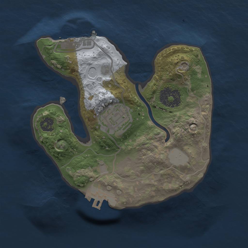 Rust Map: Procedural Map, Size: 1750, Seed: 1178564780, 8 Monuments