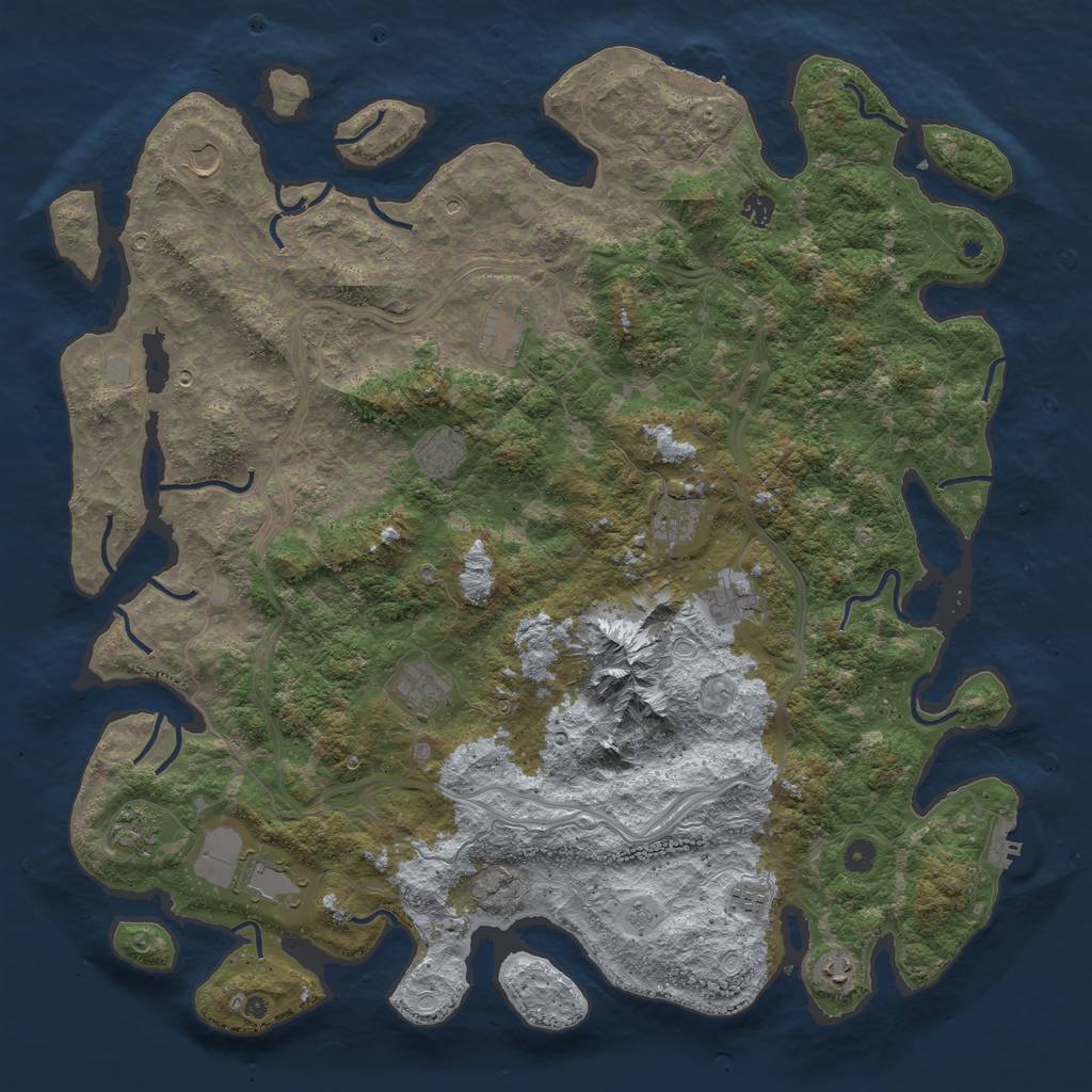 Rust Map: Procedural Map, Size: 5000, Seed: 4318, 20 Monuments