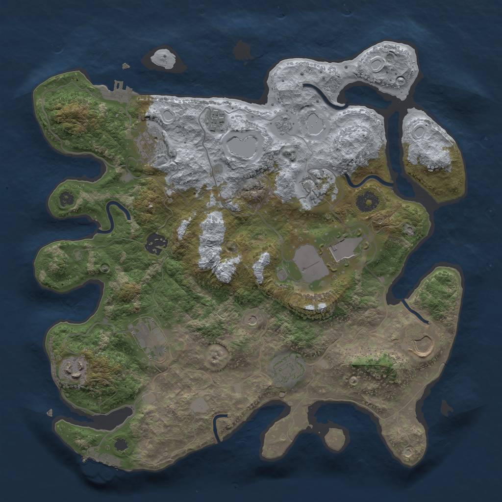 Rust Map: Procedural Map, Size: 3500, Seed: 6242587, 18 Monuments