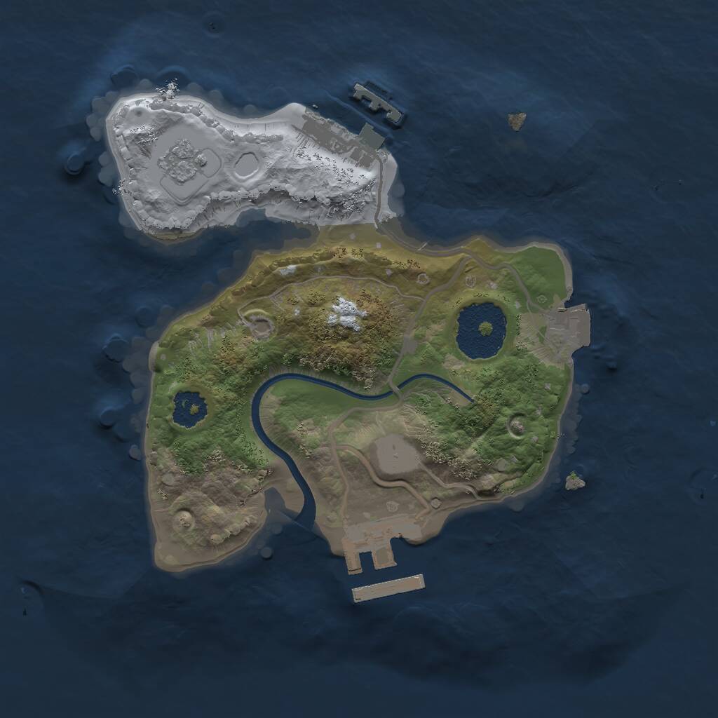 Rust Map: Procedural Map, Size: 2000, Seed: 1631216078, 4 Monuments