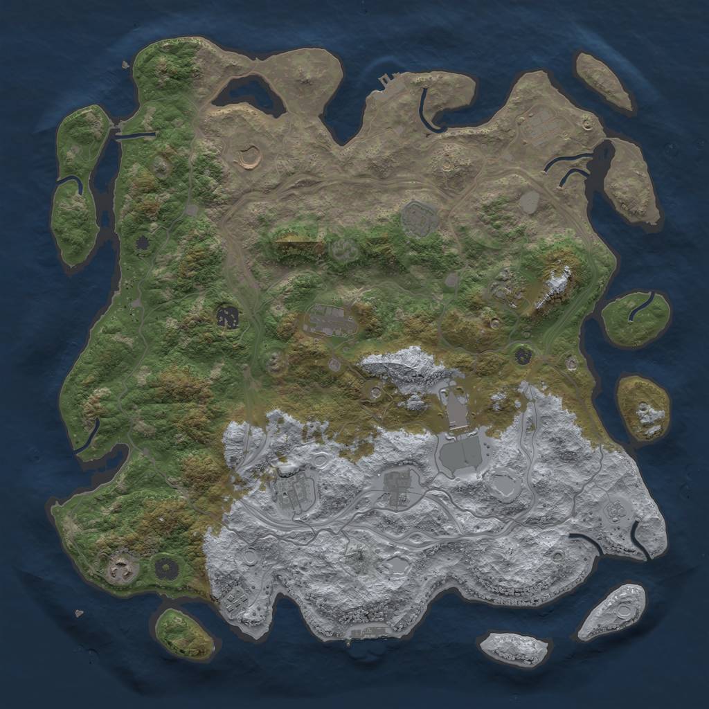 Rust Map: Procedural Map, Size: 4500, Seed: 1968933585, 20 Monuments