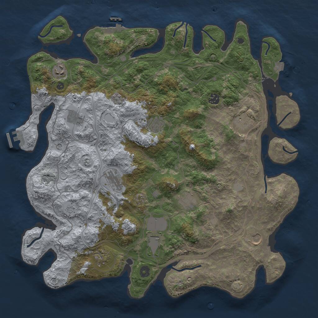 Rust Map: Procedural Map, Size: 4250, Seed: 1745380580, 17 Monuments