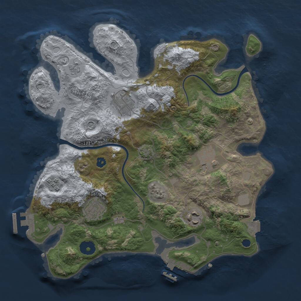 Rust Map: Procedural Map, Size: 3000, Seed: 41114388, 11 Monuments