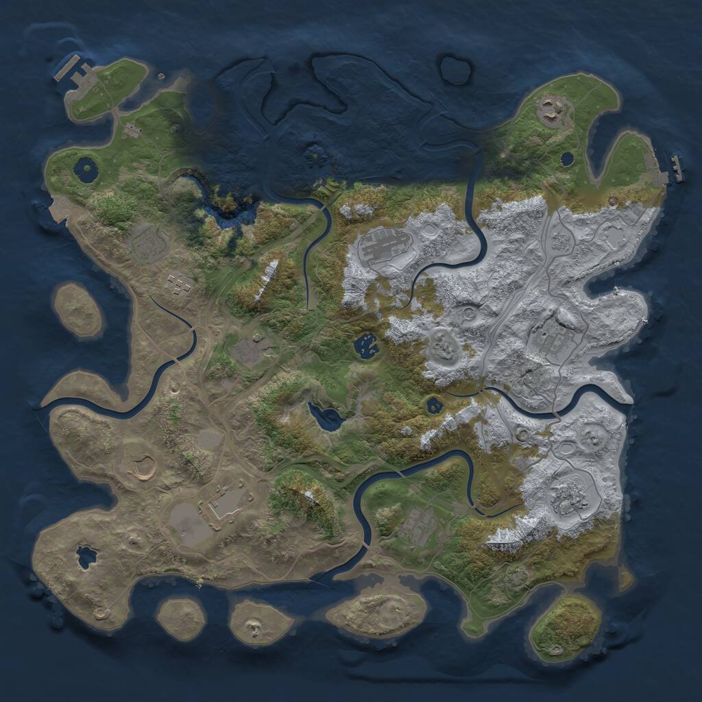 Rust Map: Procedural Map, Size: 4300, Seed: 53, 17 Monuments