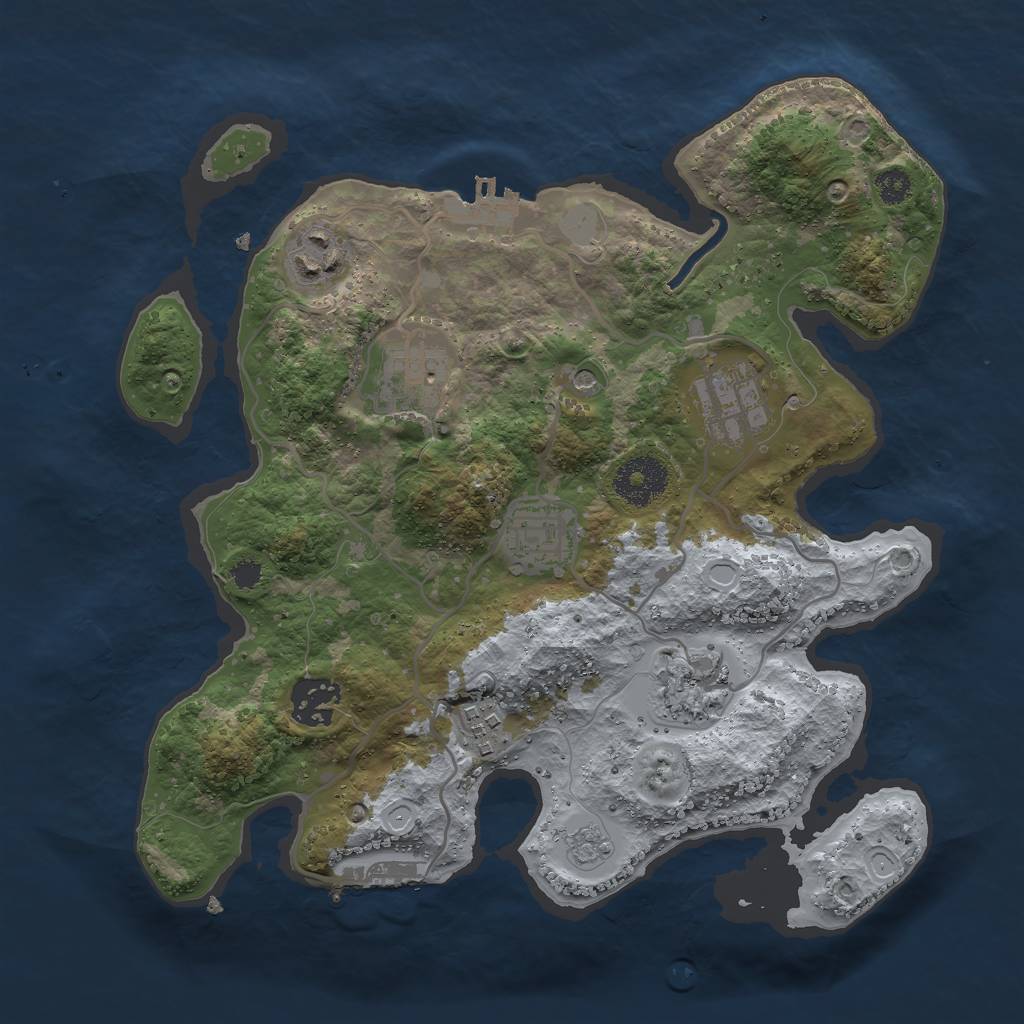 Rust Map: Procedural Map, Size: 3000, Seed: 19589, 16 Monuments