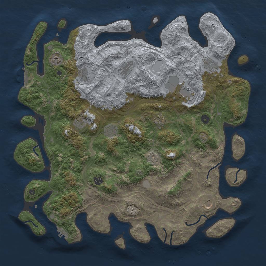 Rust Map: Procedural Map, Size: 4500, Seed: 1993330212, 20 Monuments