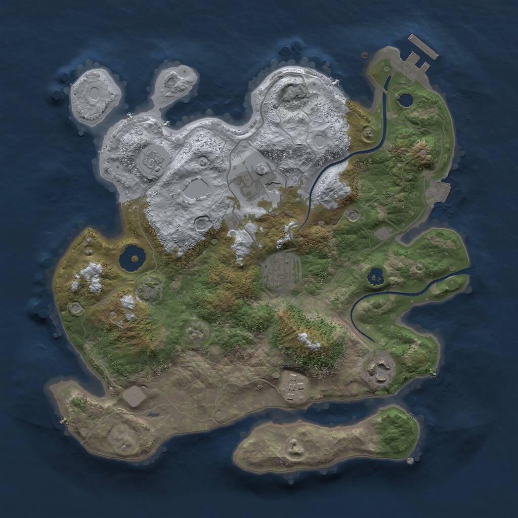 Rust Map: Procedural Map, Size: 3000, Seed: 215287177, 9 Monuments
