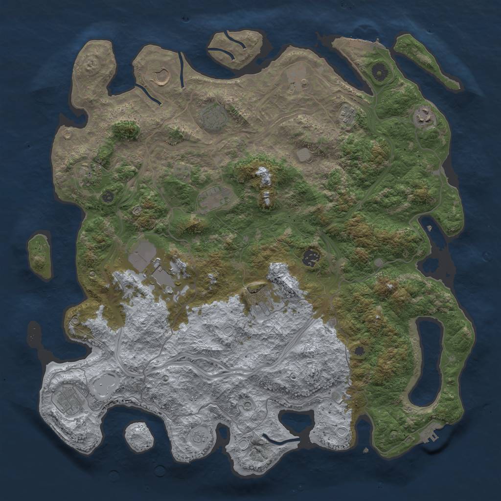 Rust Map: Procedural Map, Size: 4500, Seed: 1645280052, 20 Monuments