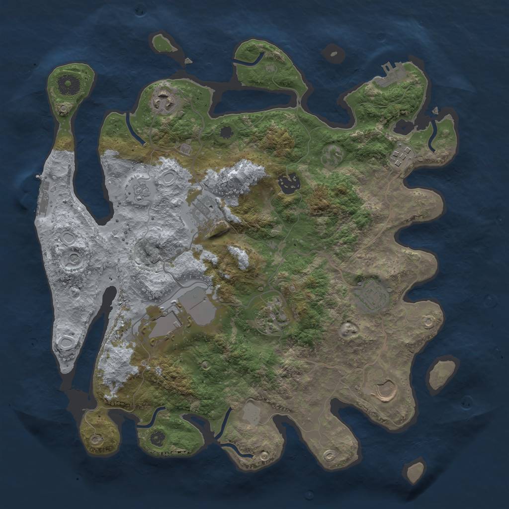 Rust Map: Procedural Map, Size: 3500, Seed: 330, 17 Monuments