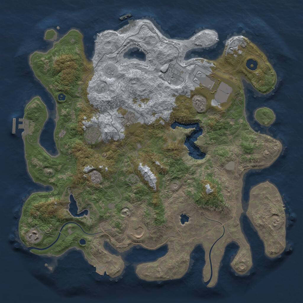 Rust Map: Procedural Map, Size: 4000, Seed: 4159426, 13 Monuments