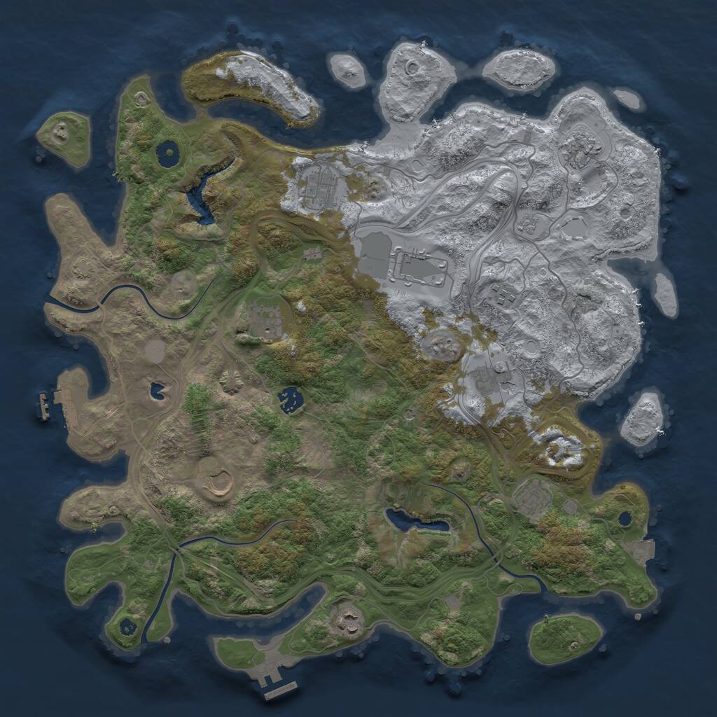 Rust Map: Procedural Map, Size: 4250, Seed: 669293369, 16 Monuments