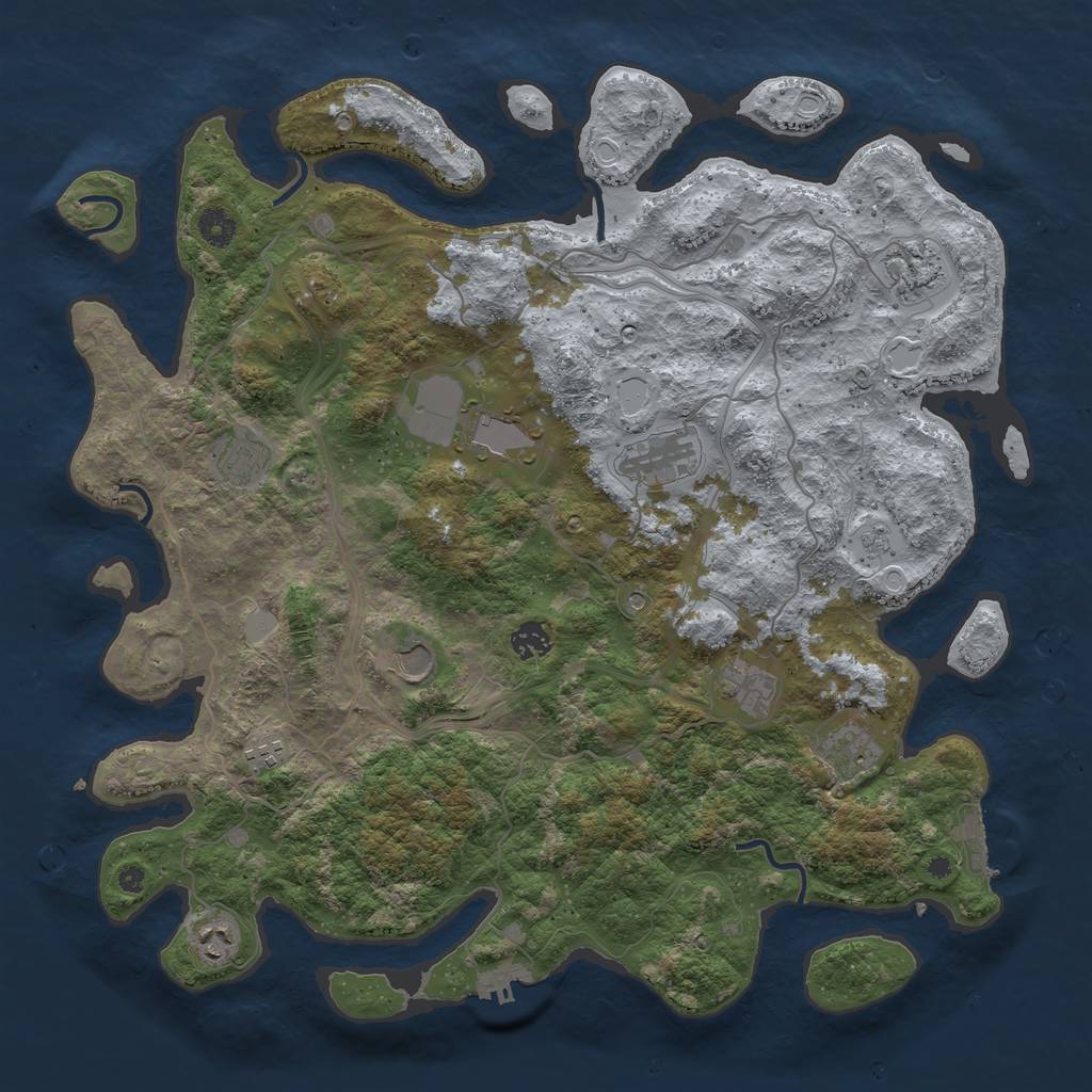 Rust Map: Procedural Map, Size: 4250, Seed: 669293369, 19 Monuments