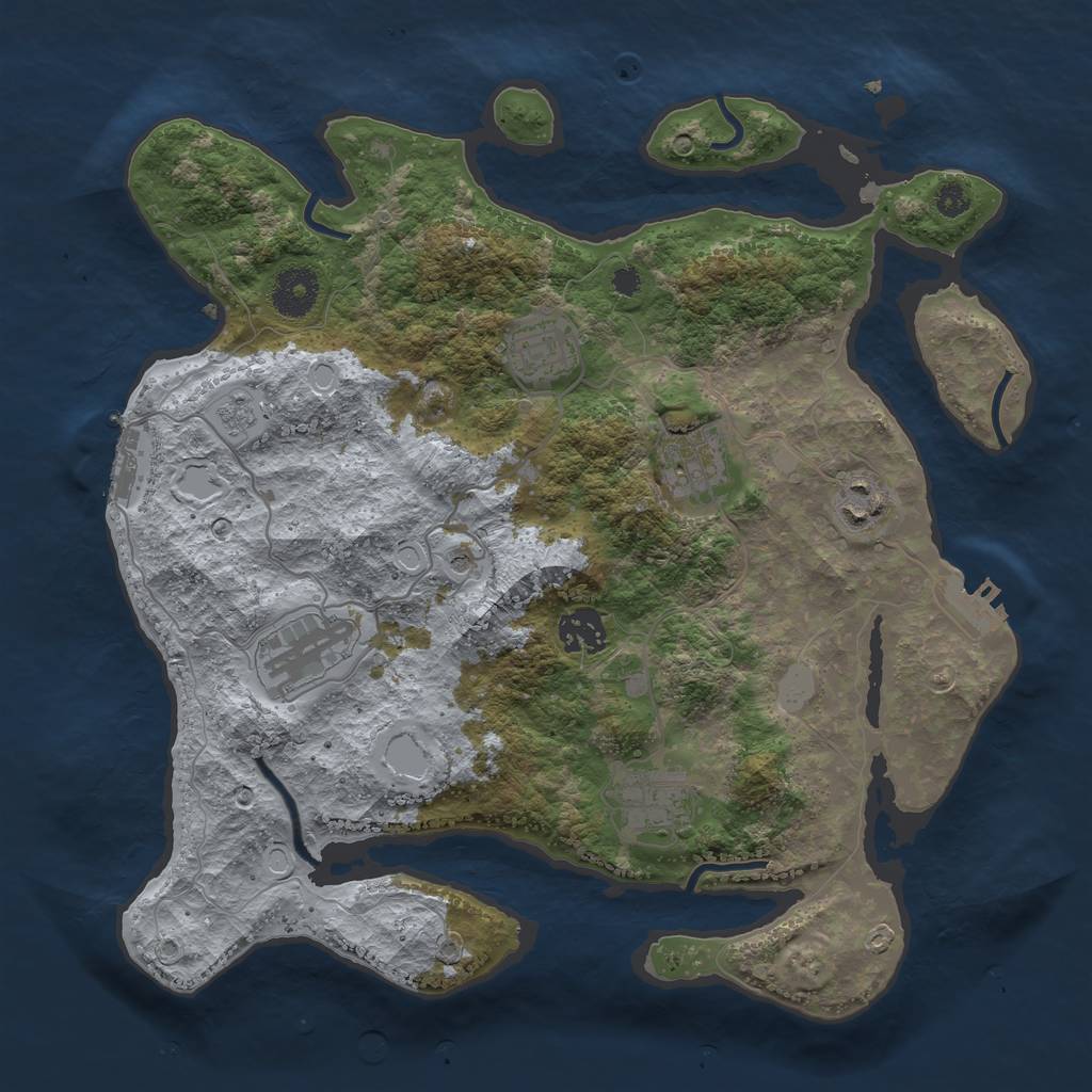 Rust Map: Procedural Map, Size: 3400, Seed: 1176847197, 15 Monuments