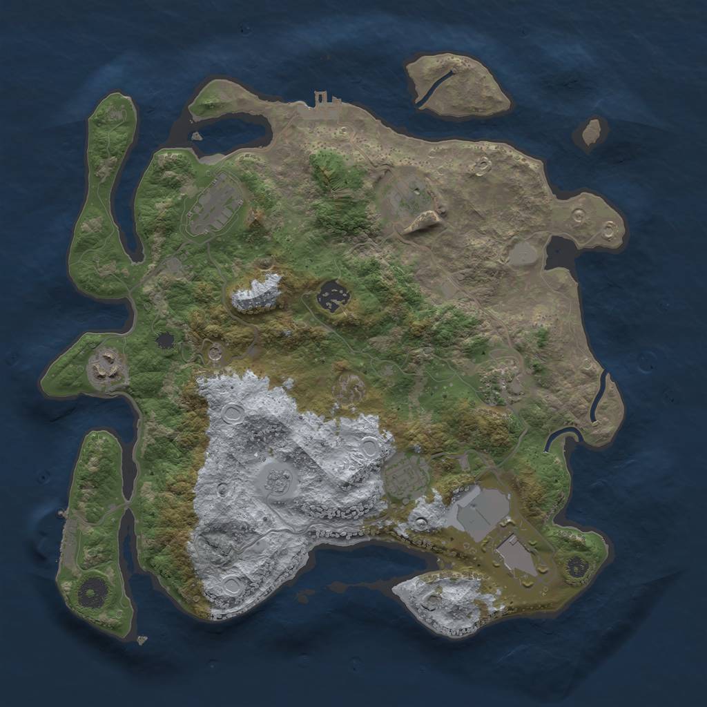 Rust Map: Procedural Map, Size: 3500, Seed: 67106468, 16 Monuments