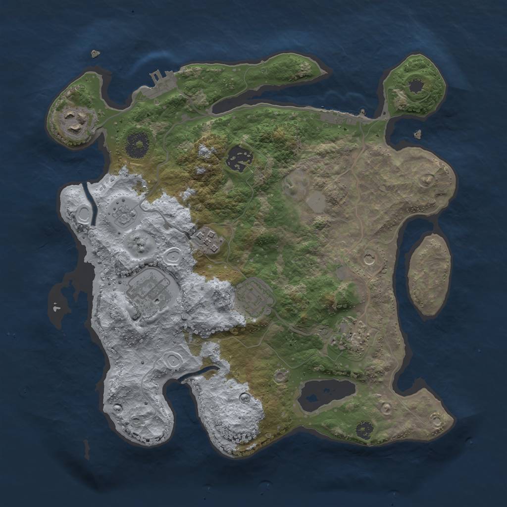 Rust Map: Procedural Map, Size: 3000, Seed: 748359, 15 Monuments