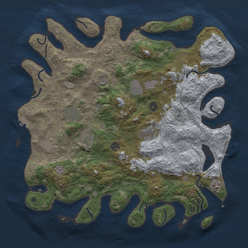 Rust Map: Procedural Map, Size: 4250, Seed: 1530861402, 16 Monuments