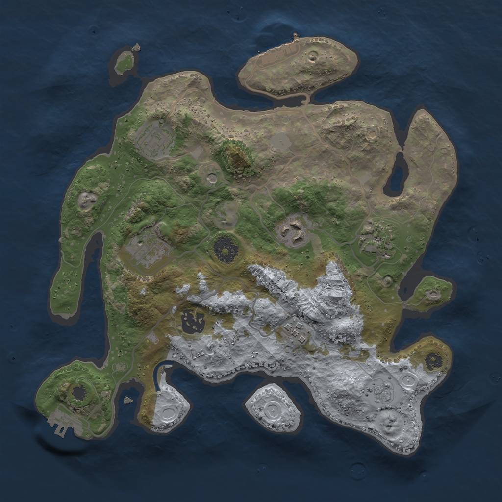 Rust Map: Procedural Map, Size: 3000, Seed: 96619, 15 Monuments