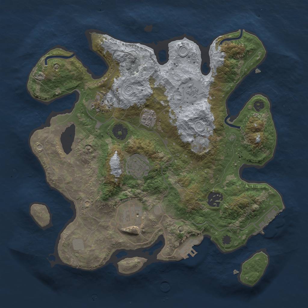 Rust Map: Procedural Map, Size: 3000, Seed: 40838276, 13 Monuments