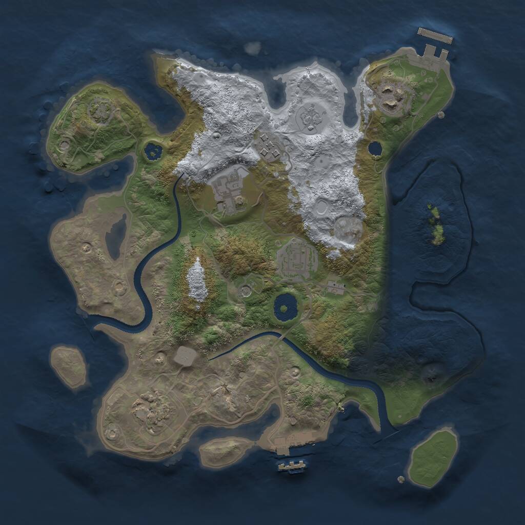 Rust Map: Procedural Map, Size: 3000, Seed: 40838276, 11 Monuments
