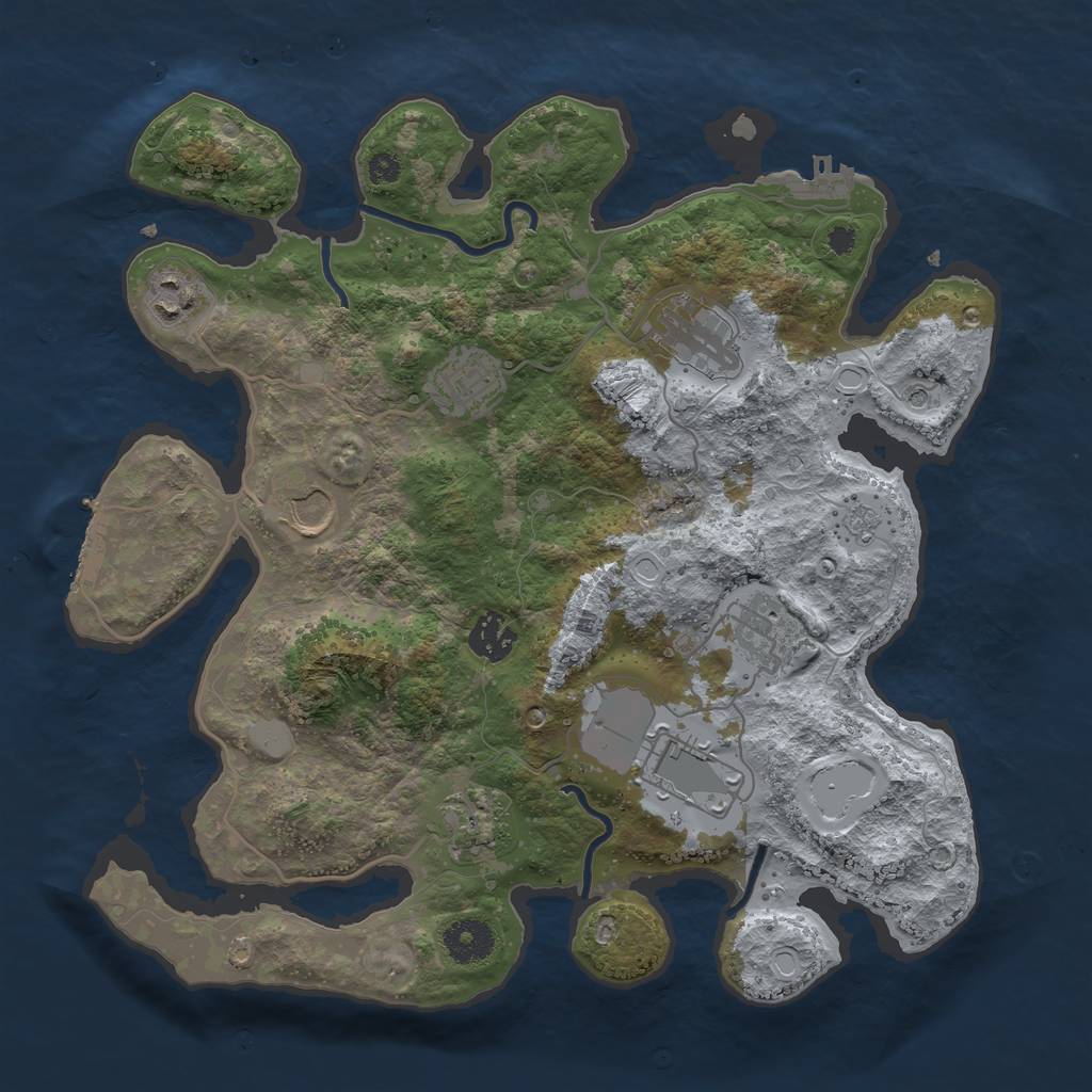 Rust Map: Procedural Map, Size: 3500, Seed: 18834151, 17 Monuments