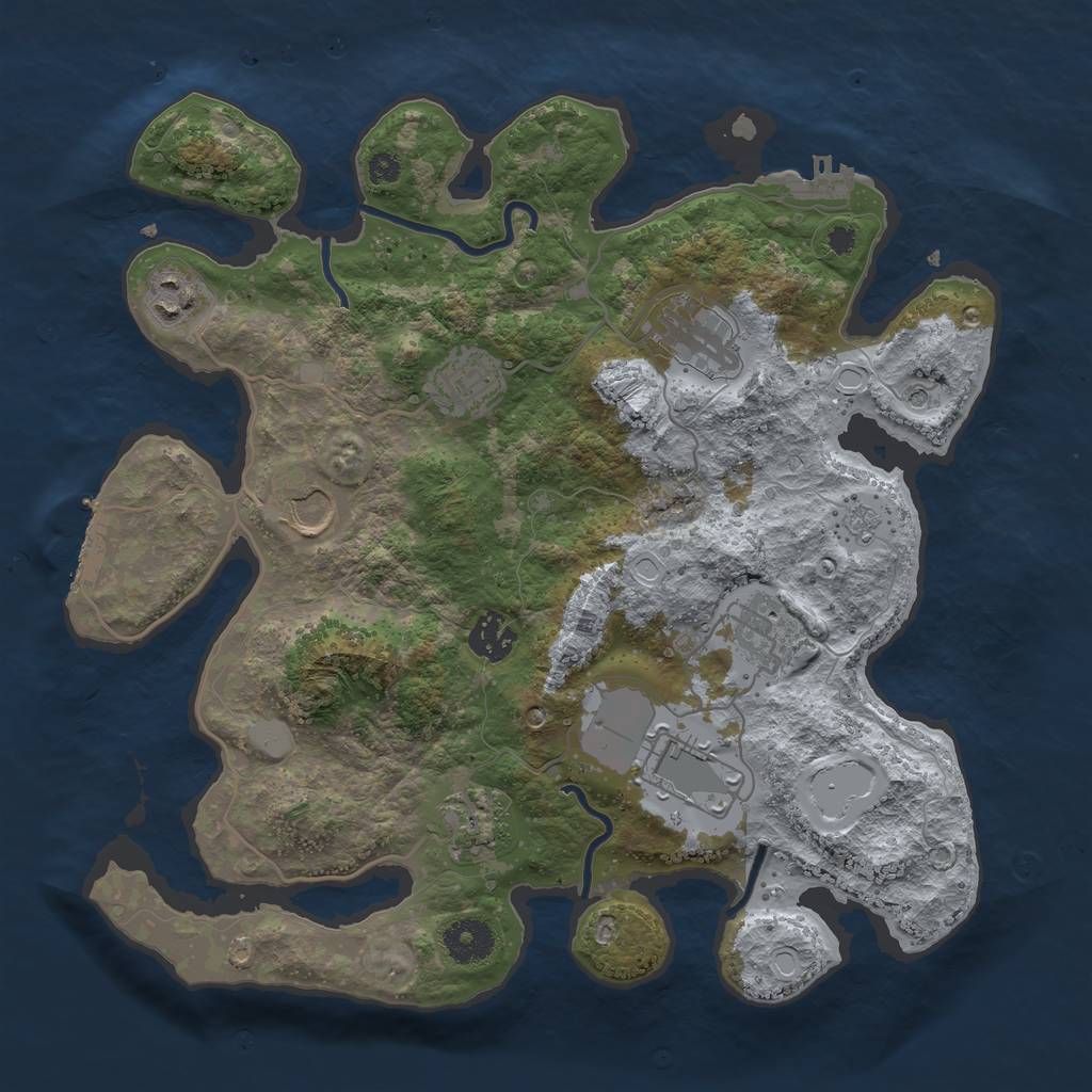 Rust Map: Procedural Map, Size: 3500, Seed: 18834151, 17 Monuments