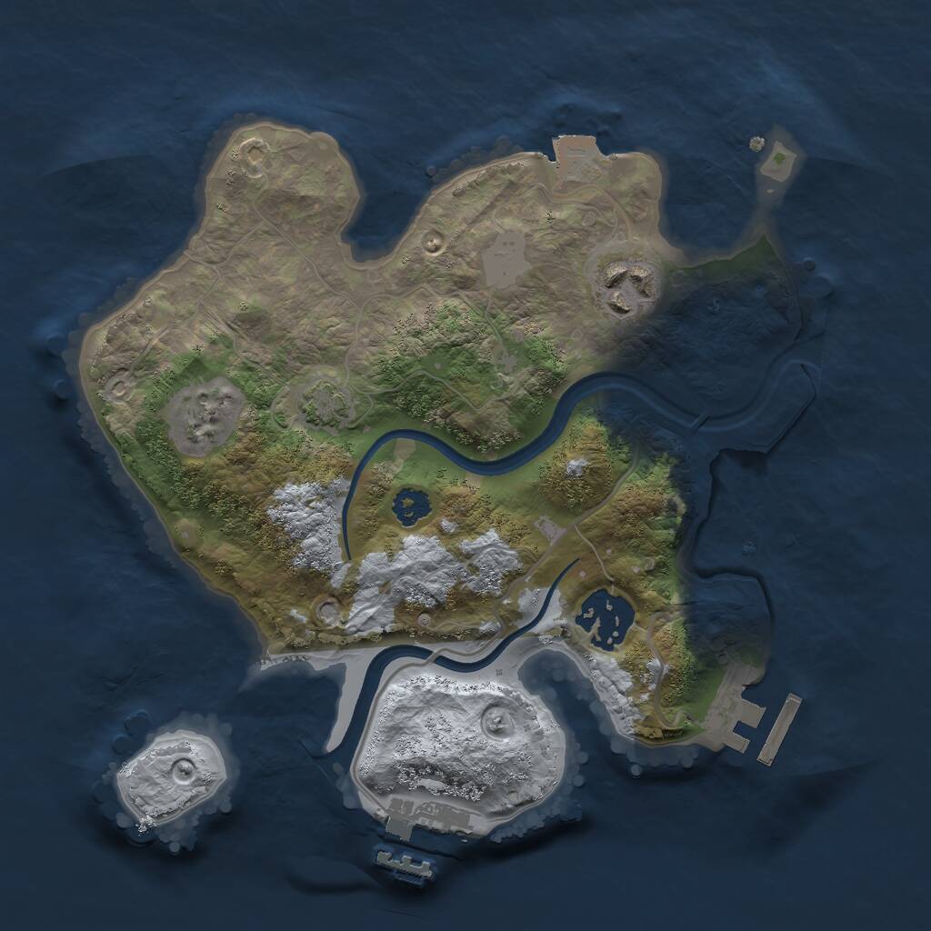 Rust Map: Procedural Map, Size: 2500, Seed: 15322511, 6 Monuments