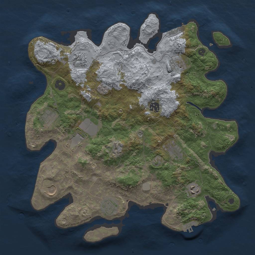 Rust Map: Procedural Map, Size: 3700, Seed: 143, 19 Monuments
