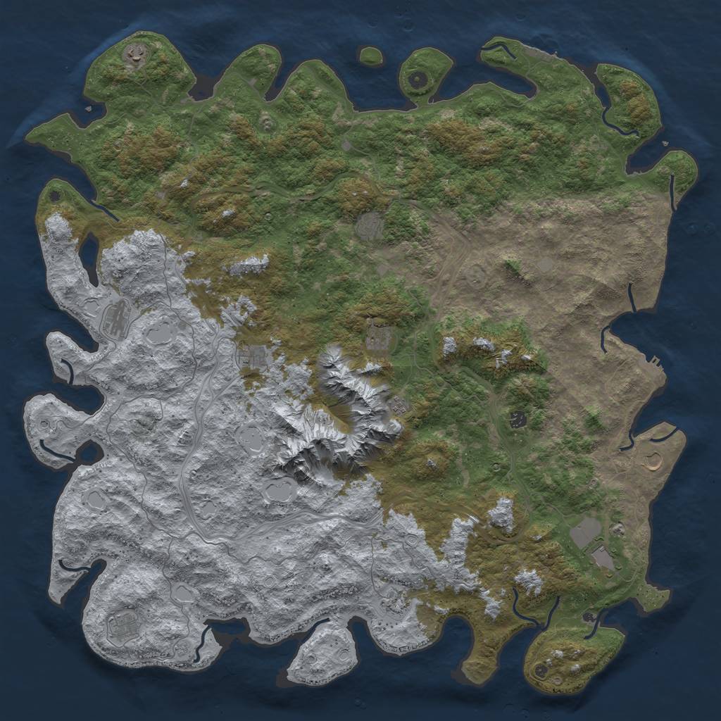 Rust Map: Procedural Map, Size: 6000, Seed: 19178850, 20 Monuments