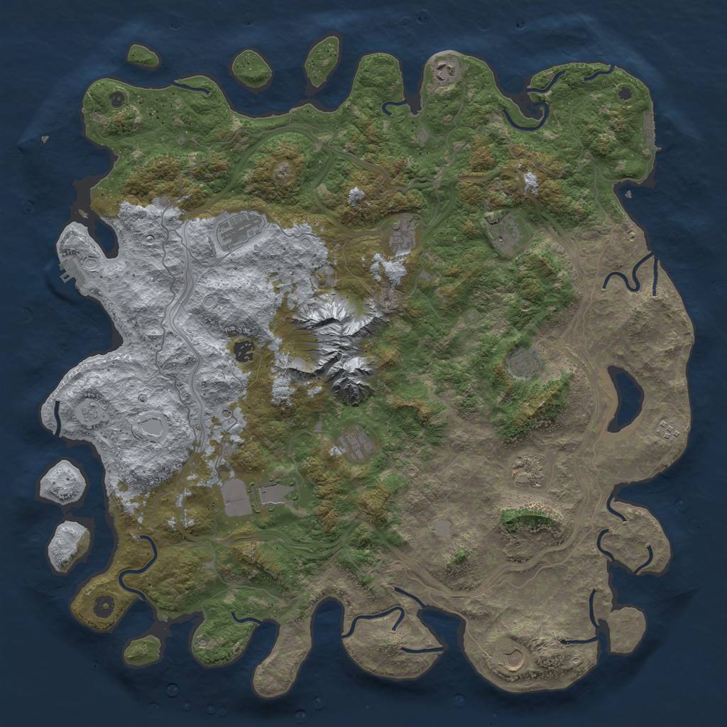 Rust Map: Procedural Map, Size: 5000, Seed: 3825, 20 Monuments