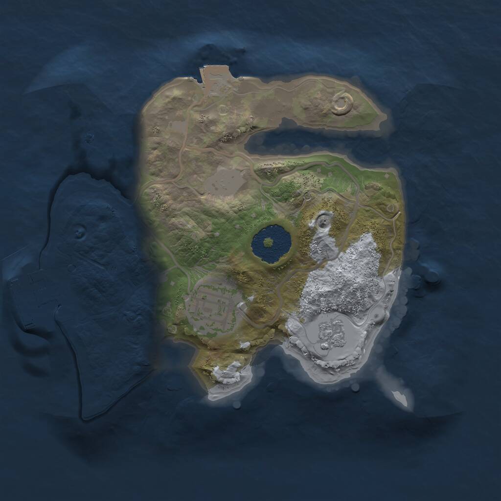 Rust Map: Procedural Map, Size: 2000, Seed: 97168, 4 Monuments