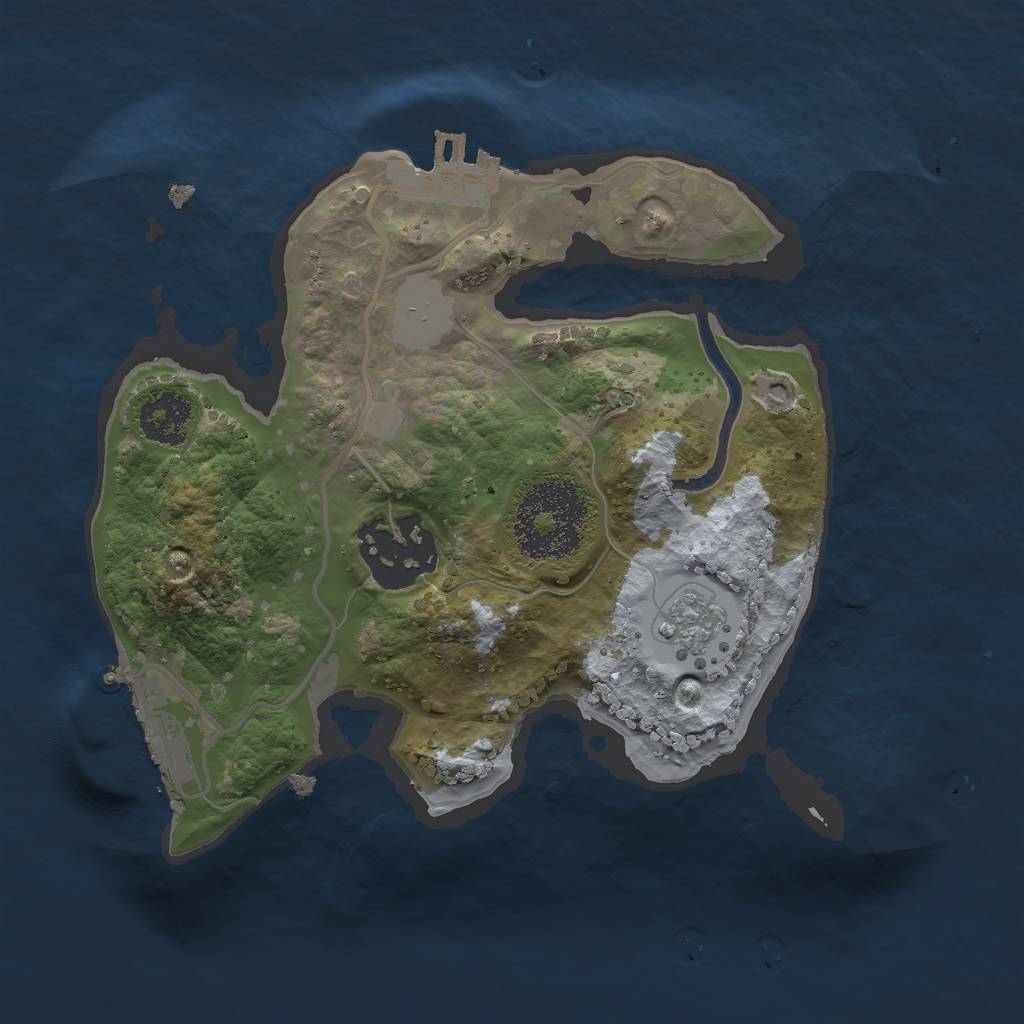 Rust Map: Procedural Map, Size: 2000, Seed: 97168, 9 Monuments