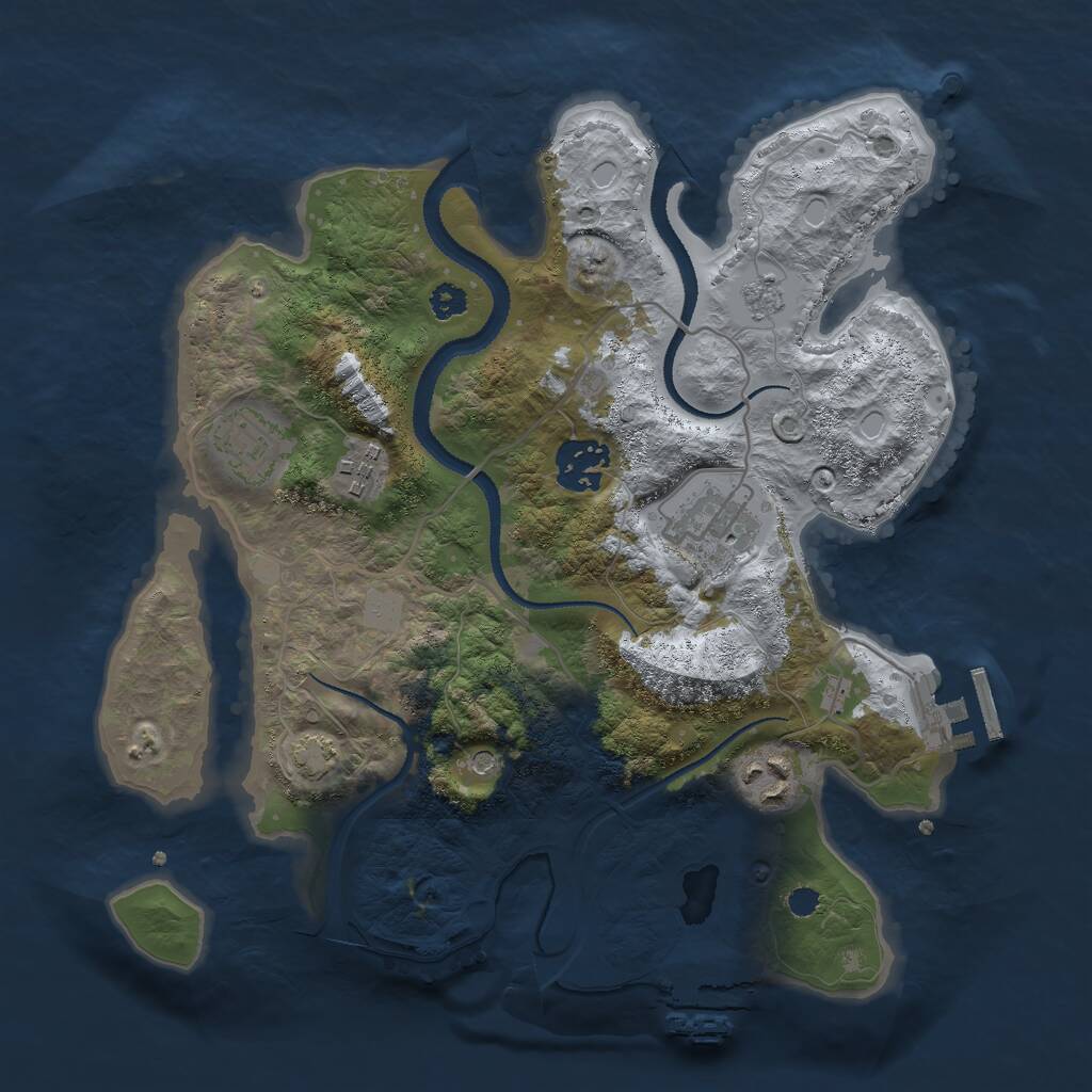 Rust Map: Procedural Map, Size: 3000, Seed: 977546745, 11 Monuments