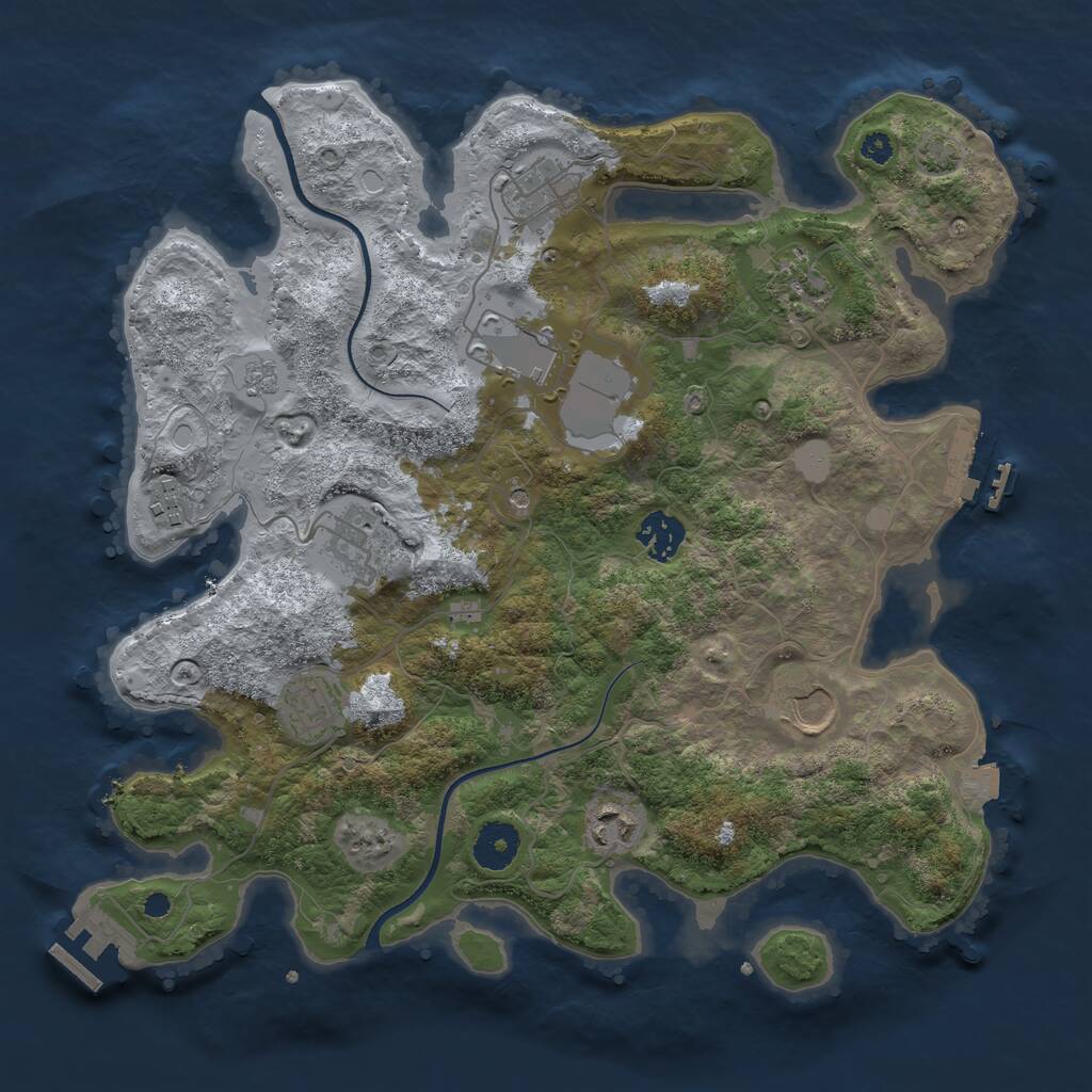 Rust Map: Procedural Map, Size: 3500, Seed: 339505329, 15 Monuments