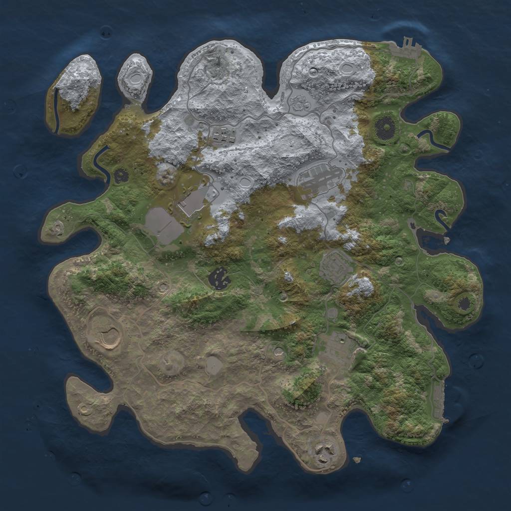 Rust Map: Procedural Map, Size: 3500, Seed: 78082197, 17 Monuments