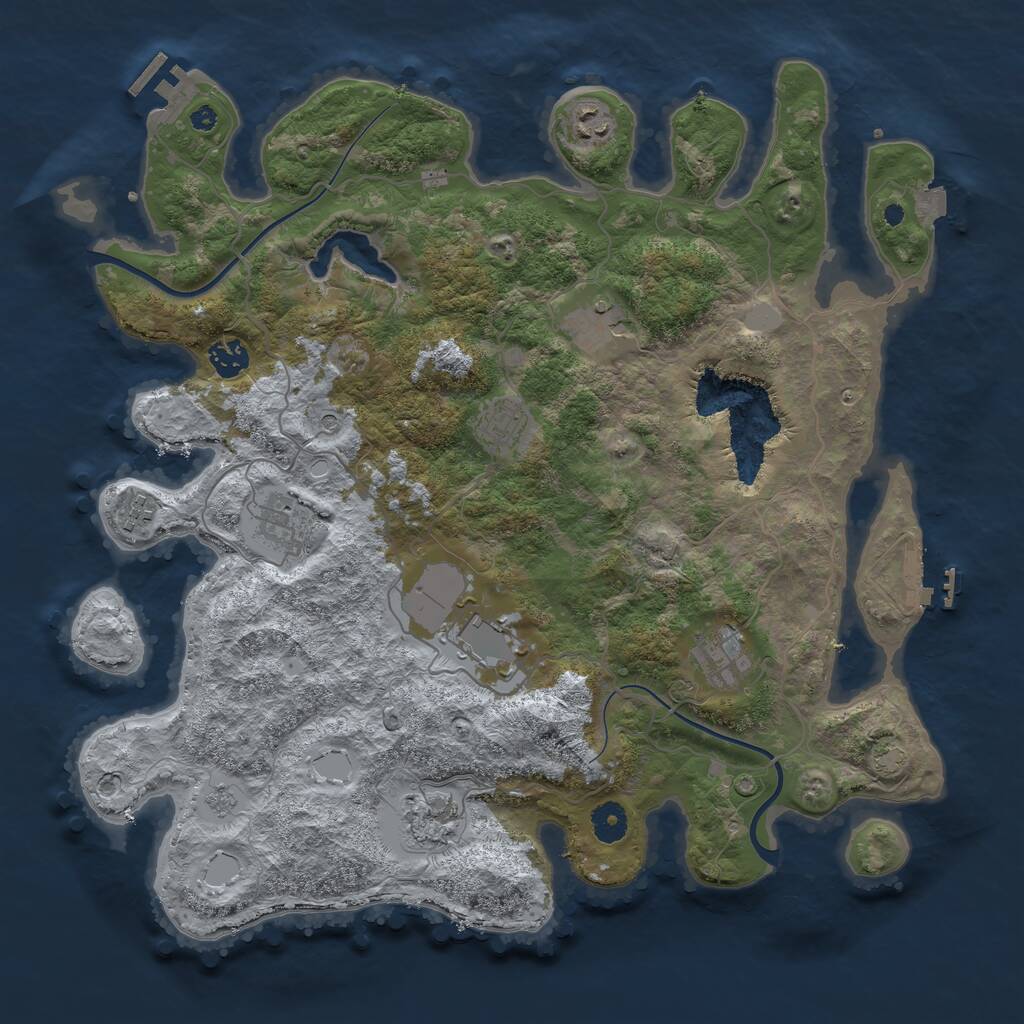 Rust Map: Procedural Map, Size: 4000, Seed: 65491, 15 Monuments