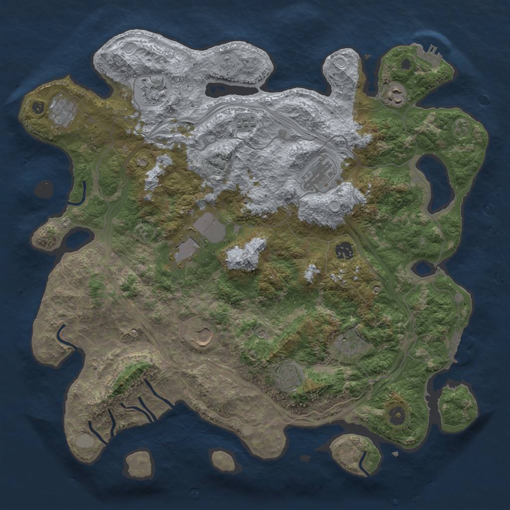 Rust Map: Procedural Map, Size: 4250, Seed: 1169288888, 19 Monuments