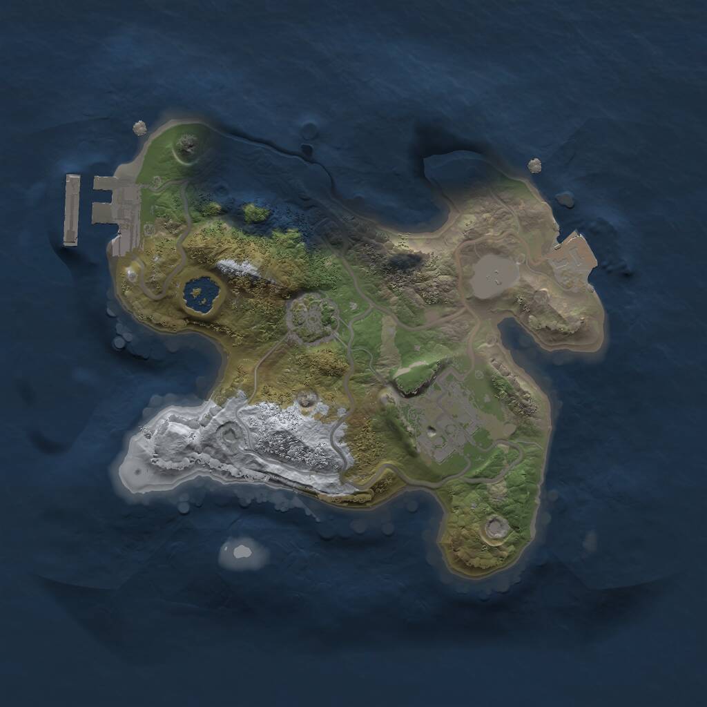 Rust Map: Procedural Map, Size: 2000, Seed: 45655, 4 Monuments