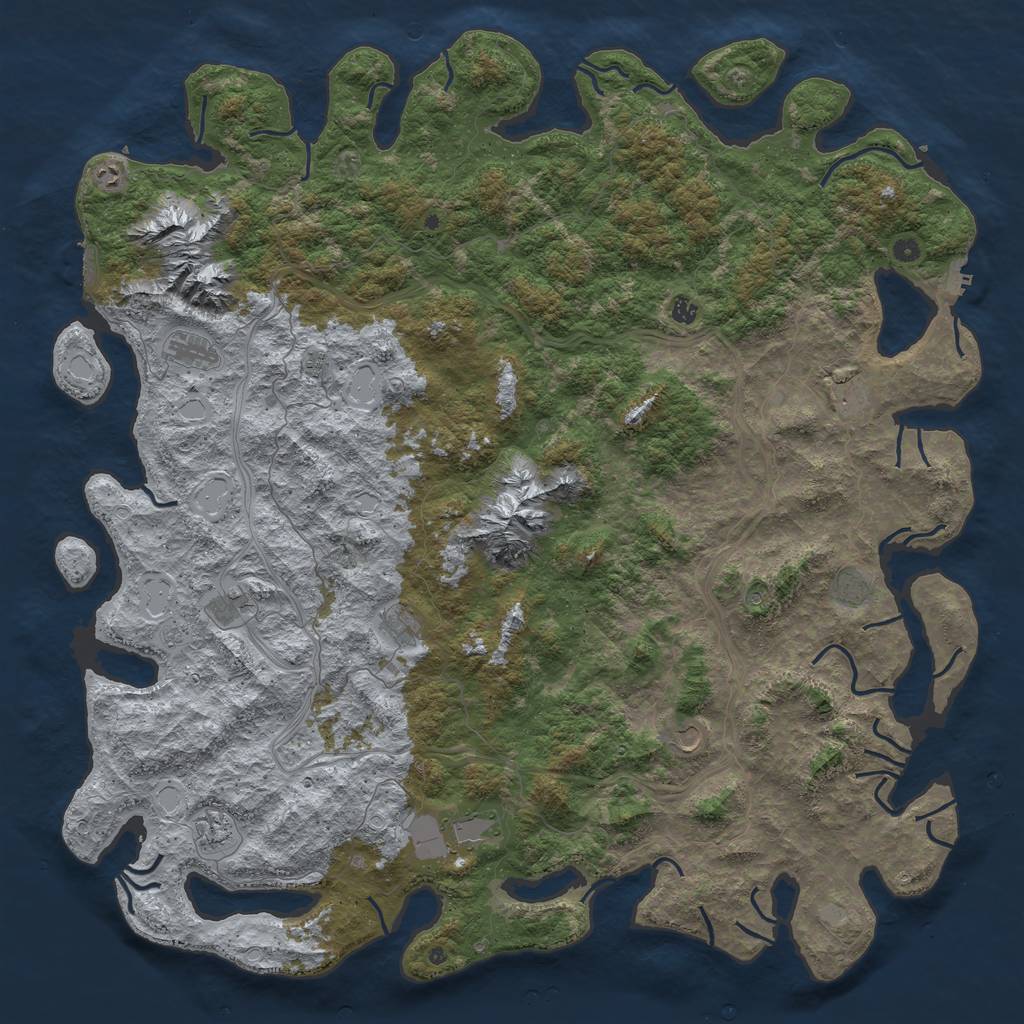 Rust Map: Procedural Map, Size: 6000, Seed: 642650972, 20 Monuments