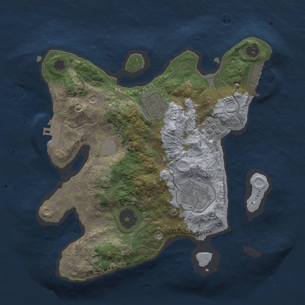 Rust Map: Procedural Map, Size: 2500, Seed: 252525, 11 Monuments