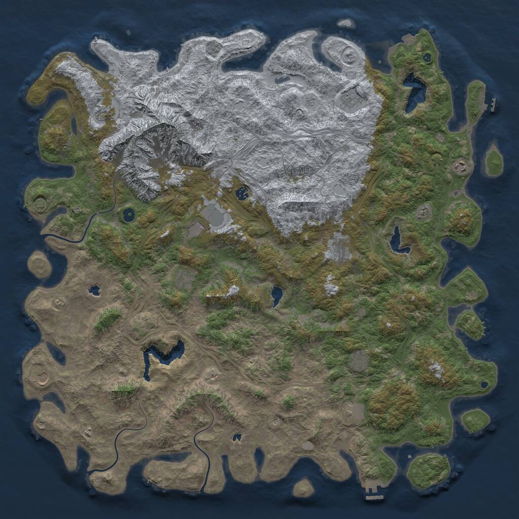Rust Map: Procedural Map, Size: 6000, Seed: 25122022, 17 Monuments
