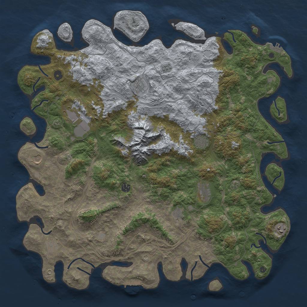 Rust Map: Procedural Map, Size: 5000, Seed: 25122022, 19 Monuments