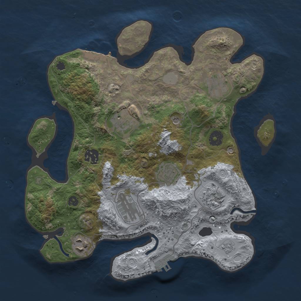 Rust Map: Procedural Map, Size: 3000, Seed: 4234234, 14 Monuments