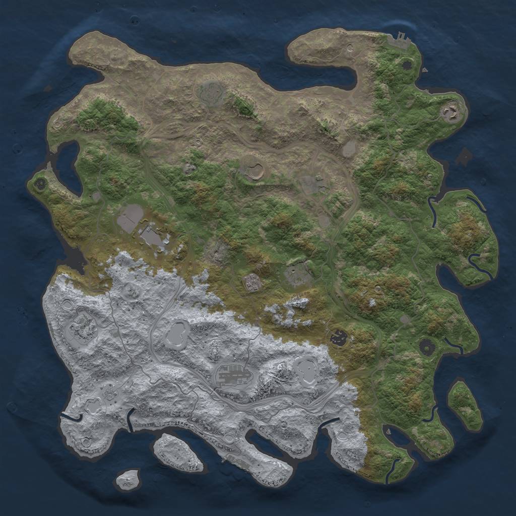 Rust Map: Procedural Map, Size: 4771, Seed: 9310, 19 Monuments