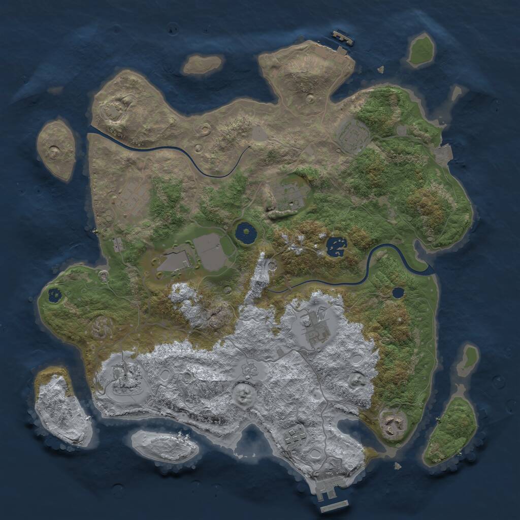 Rust Map: Procedural Map, Size: 3700, Seed: 3700, 15 Monuments