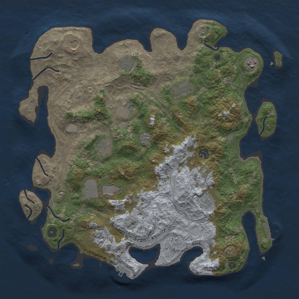 Rust Map: Procedural Map, Size: 4250, Seed: 99232637, 20 Monuments