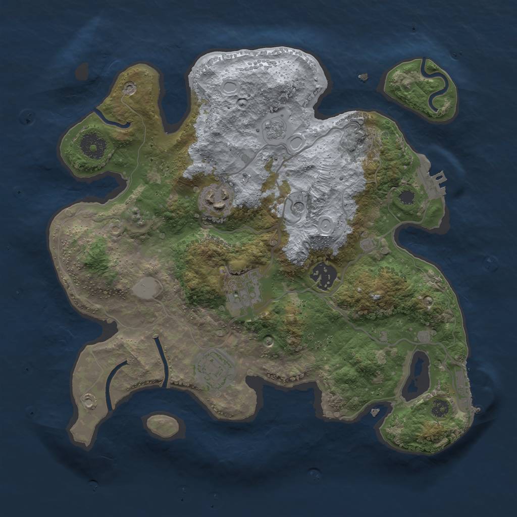 Rust Map: Procedural Map, Size: 3000, Seed: 765924, 13 Monuments