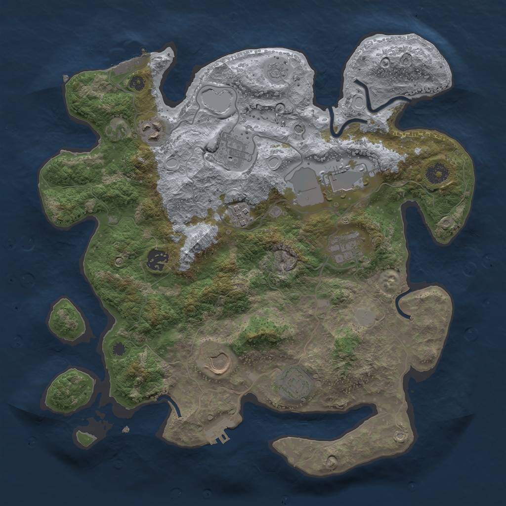 Rust Map: Procedural Map, Size: 3500, Seed: 1506179108, 17 Monuments
