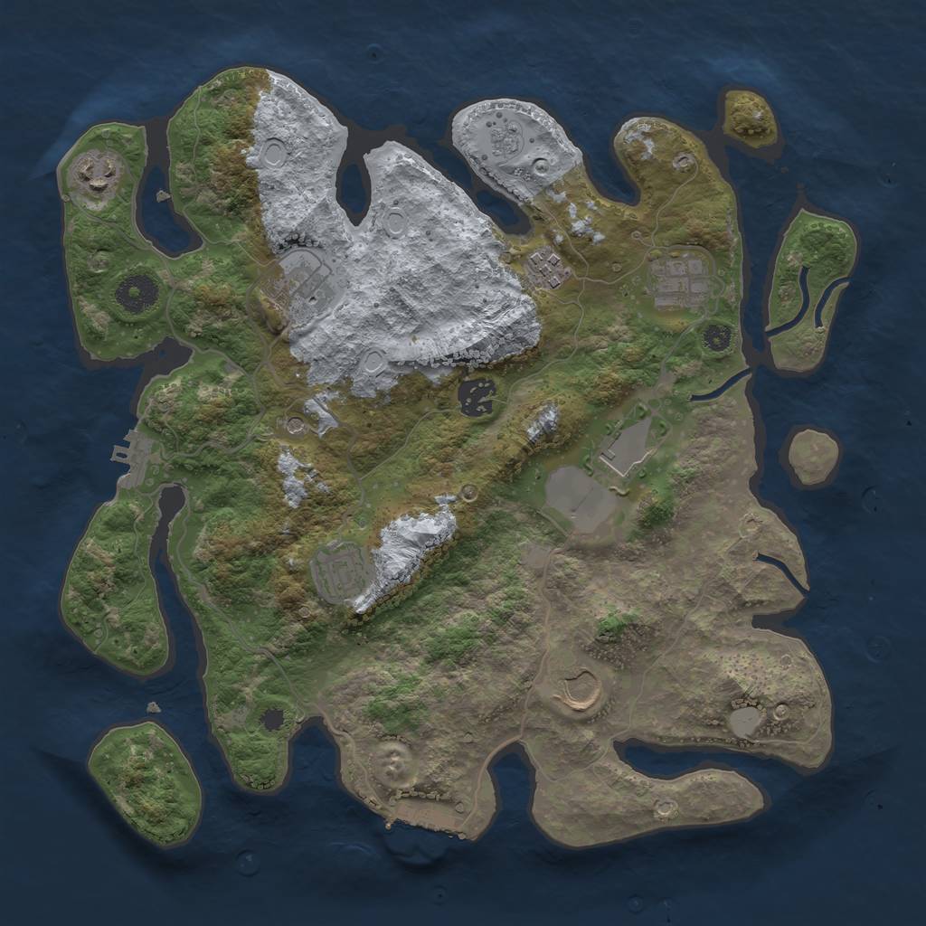 Rust Map: Procedural Map, Size: 3500, Seed: 79461748, 17 Monuments
